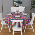 thumbnail image 2 of Colorful Strawberry Plants Fruit Checkered Round Tablecloth 60"x60",Wrinkle Wipeable Table Cloth for Kitchen Dining Room Picnic Patio Party, 2 of 6