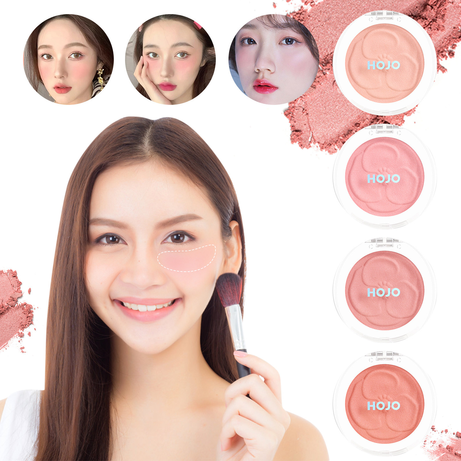 (Buy 2 Get 1 Free)Talcum Powder Blush Monochrome Rouge Powder Blush