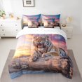 thumbnail image 2 of jejeloiu Jungle Tiger Pattern 7-Piece Bedding Comforter Set,Colorful Sky King Bedding Sets For Boys Girls Reversible, 2 of 8