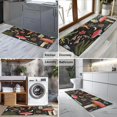 thumbnail image 2 of Red Mushroom Fern Black Pattern Kitchen Rug Mat,Kitchen Runner Rugs Non Skid Washable,Decorative Kitchen Floor Mats for Kitchen,Sink,Laundry,17"X47", 2 of 5