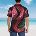 thumbnail image 3 of Lsque Red Viper Jungle Intensity pattern Hawaiian Shirt for Men, Unisex Summer Beach Casual Short Sleeve Button Down Shirts-3X-Large, 3 of 9
