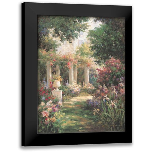 Oxley, Vail 12x14 Black Modern Framed Museum Art Print Titled - Ancient Garden Columns