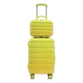 thumbnail image 2 of PAPROOS Luggage Sets 2 Piece Suitcase Set(14"/20") Suitcase, Hardside Lightweight Kids Suitcase with Combination Lock, Carry-on Suitcase and Cosmetic Bag for Travel, Back to School, Green & Yellow, 2 of 9