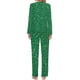 thumbnail image 4 of Pijamas navideños para mujer, ropa de dormir con estampado de notas musicales doradas, elegante, holgada, de gran tamaño, regalo de cumpleaños, 2 piezas, 4 of 4