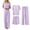 Purple, variant on Women's Casual Pants Suit 3 Piece Set Soft Seamless Comfortable Outfit Summer Basic Solid Color Trousers With Top For Daily Wear And Home Wedding Dress 16w
