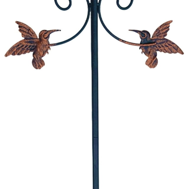 Bird Bath Bowl For Outdoors Metal Standing Garden Decoration 81 cm Height With Removable Adjustable Rod