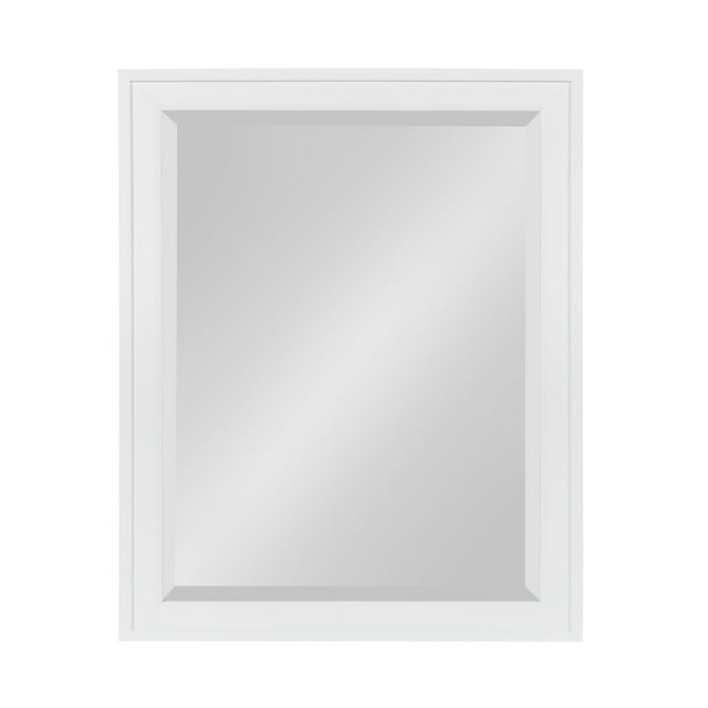 DesignOvation Miroir Mural Rectangulaire Décoratif Encadré Bosc, 21.5x27.5, Blanc