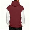 thumbnail image 3 of Chiccall Men's Hoodies Half Zip Hooded Sweatshirts Casual Oversized Colorblock Mock Neck Pullover Tops with Pocket, 3 of 7