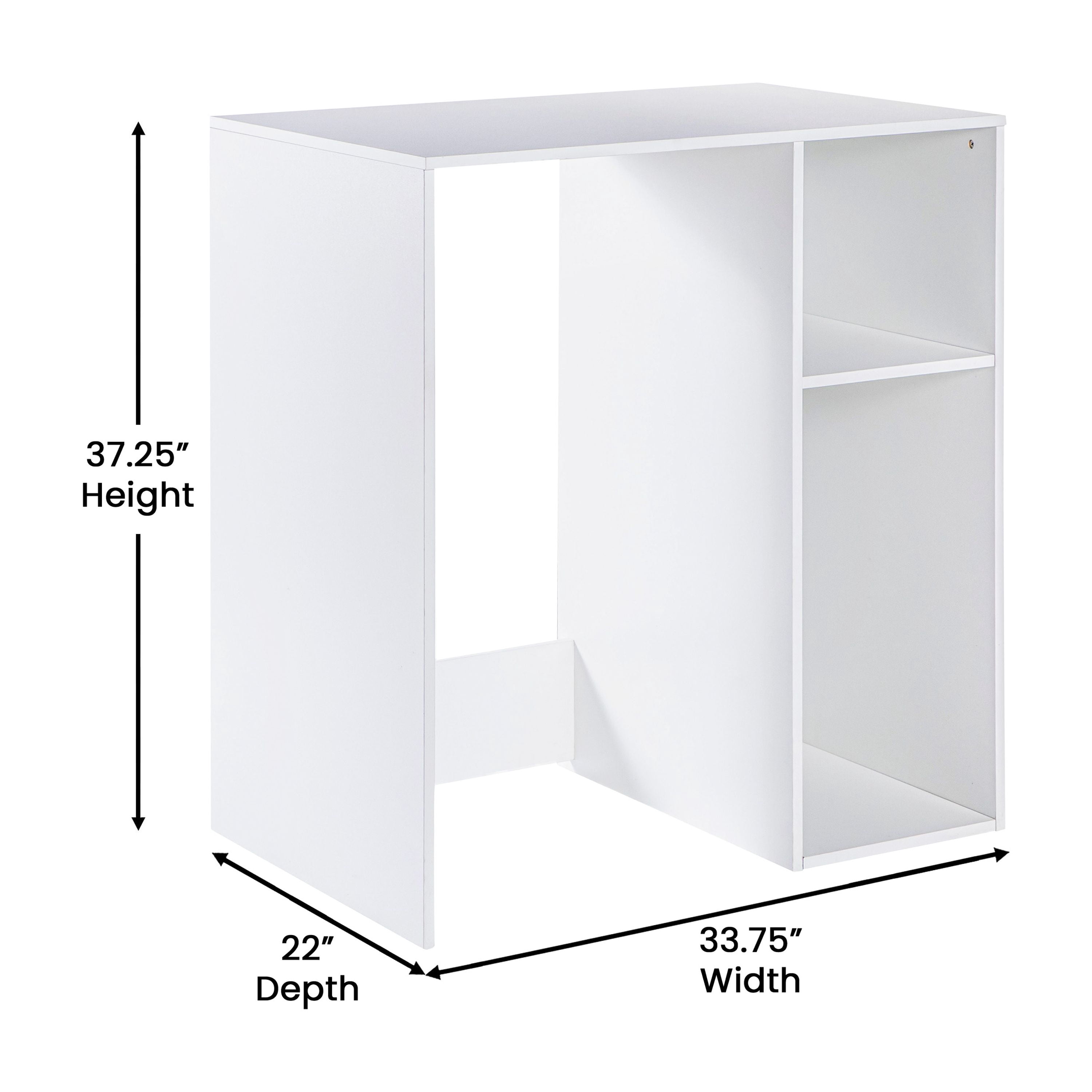 Emma + Oliver Mini Fridge Overshelf with Dual Side Cubbies in White