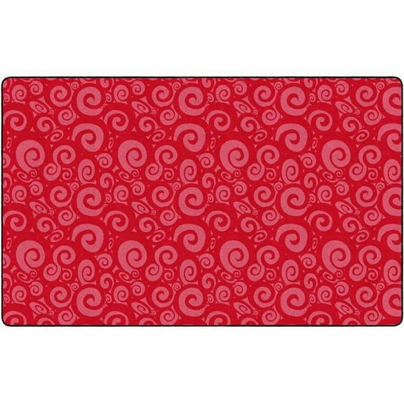 Flagship Carpets FE390-44A 7 ft. 6 x 12 Swirl Tone on Tone Rug, Cherry - Rectangle