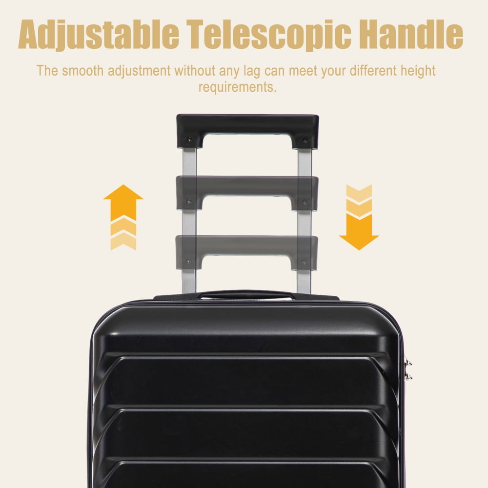 28 Inch ABS Hard Shell Large Travel Checked Luggage - Scratch Resistant Surface Four Multi-Directional Wheels,  With Combination Lock and Side Hooks .(Silver)