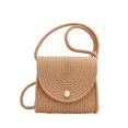 thumbnail image 1 of Nvzi Bolso de hombro tejido, bolso de mano tejido y bolso de cosméticos, bolso de mano tejido elegante para playa de verano 7,87 x 2,55 x 6,29 pulgadas, color caqui, 1 of 5