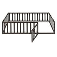 thumbnail image 5 of Euroco Wood Floor Bed with Fence and Door for Kids, Twin, Espresso, 5 of 12