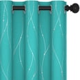 thumbnail image 3 of Deconovo Silver Printed Blackout Curtains - 2 Panels, Wave Dots Pattern, Grommet Top, 42"x95", Thermal Insulated Drapes for Bedroom & Living Room, Turquoise, 3 of 8