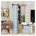 thumbnail image 2 of 3-10FT Bi-Folding Sliding Barn Door Hardware Kit, Heavy Duty Roller Track Kit For 4/2 Doors Side Mounted ,Easy to Install, 2 of 6