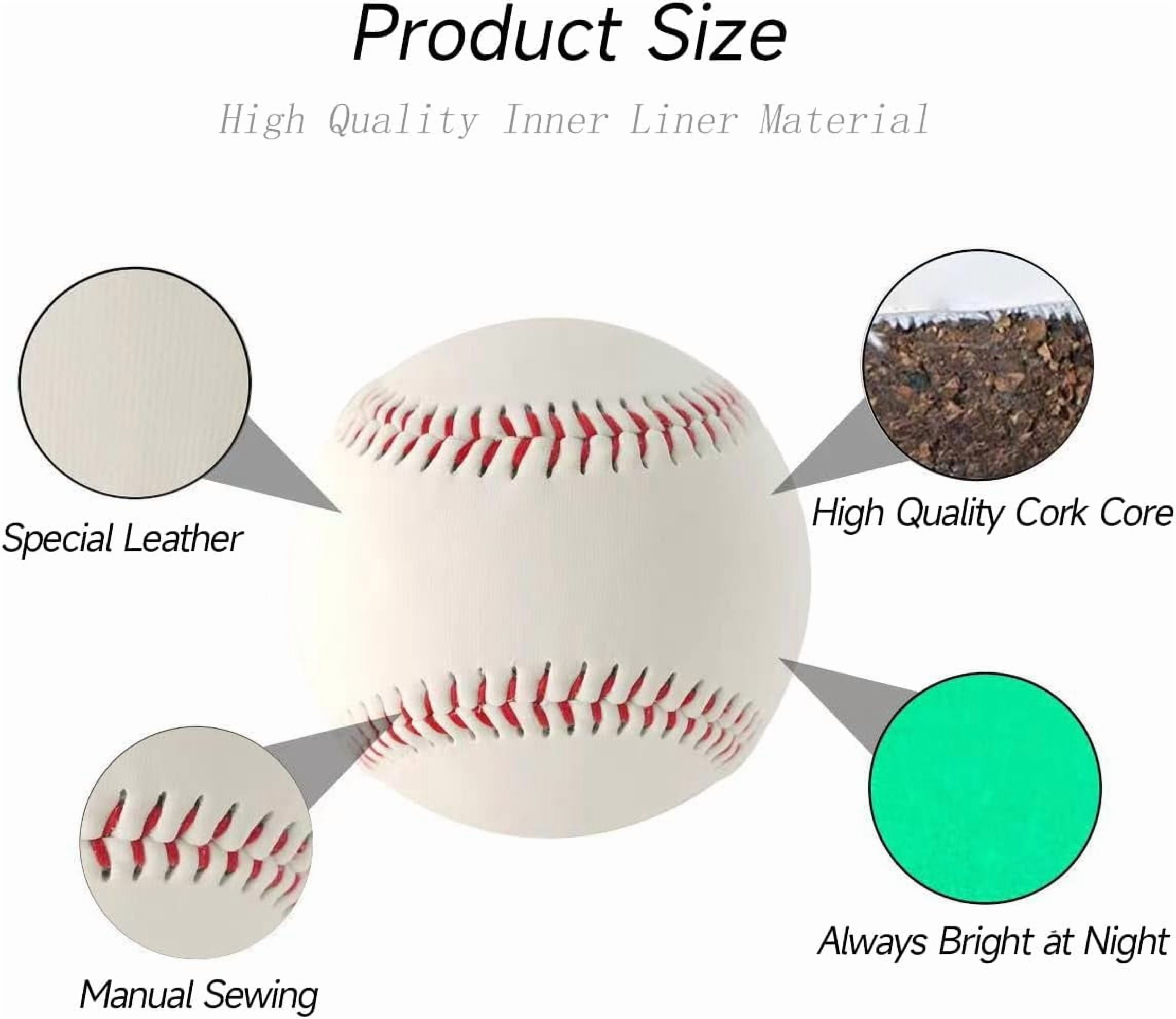 ABPETE  Light Up Baseballs,Glow in Dark Official Size Balls for Night Practice,Color-Changing, Durable Gift for Boys & Girls(3-Pack)