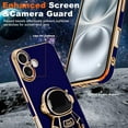 thumbnail image 3 of for iPhone 17 Case, Cute 3D Astronaut Stand with [2 Screen Protector] [Camera Protection] Kickstand Shockproof Bling Silicone Soft Phone Back Cover for Apple iPhone 17 Case, Royal Blue, 3 of 12