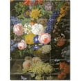 thumbnail image 1 of Ceramic Tile Mural-Johann Drechsler Flowers Painting 204. 24" w x 32" h using (12) 8 x 8 ceramic tiles, 1 of 3