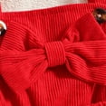 thumbnail image 4 of enyan Baby Girls Christmas Outfits Long Sleeve Onesie Romper+Suspender Skirt Set+Headband 3Pcs Fall Winter Clothes Red，3-6 Months, 4 of 7