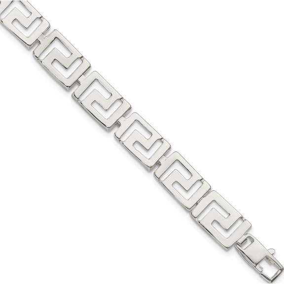 Sterling Silver Greek Key Bracelet (7.5 X 10) Made In India qg1683-7.5