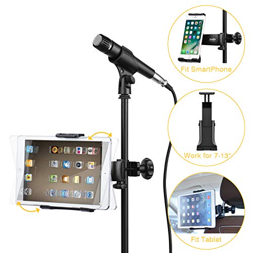 Moukey Mmsph1 Microphone Stand Tablet Mount, Mic Tablet Holder for All