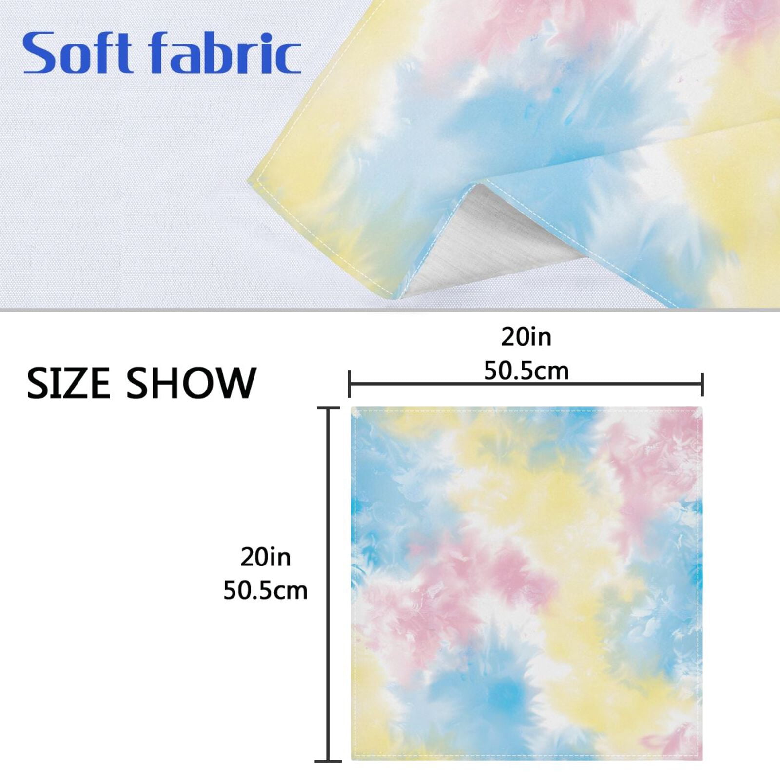 JSTEL Gradient Tie Dye Cloth Napkins Set of 6, 20x20 Inch Washable and Reusable Napkin for Decoupage Dinner Party Everyday Use
