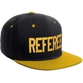 thumbnail image 2 of Classic Snapback Referee Hat High Profile Flat Bill Visor Adjustable Back Cap, BlackGold Gold, 2 of 3