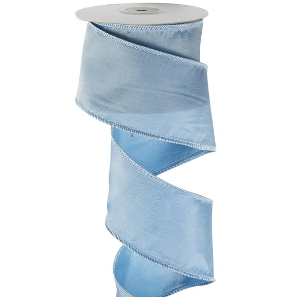 Cinta DINDOSAL Dusty Blue con alambre de 2,5 cm x 10 m para Navidad