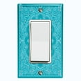 thumbnail image 1 of Metal Light Switch Plate Cover Teal Floral Bandana Paisley Tile Pattern TIL051, 1 of 13