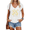 White, variant on UNISHE Yellow Wildflower V Neck Short Sleeve Graphic Tee