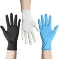 thumbnail image 1 of Disposable Nitrile Gloves Medium Heavy Duty Powder-Free Work Gloves Chemical Resistant Textured Grip White Blue 9 Inch 100 Pack Multipurpose Use, 1 of 8