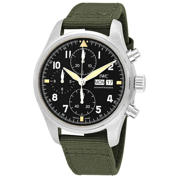 IWC - IWC Pilot's Watch Chronograph Spitfire Automatic Black Dial Men's ...