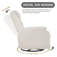 thumbnail image 6 of Power Swivel Rocker Recliner Chair With Heat and Vibration&nbsp;Massage, Oversized Recliner Single Sofa Seat, White, 6 of 8