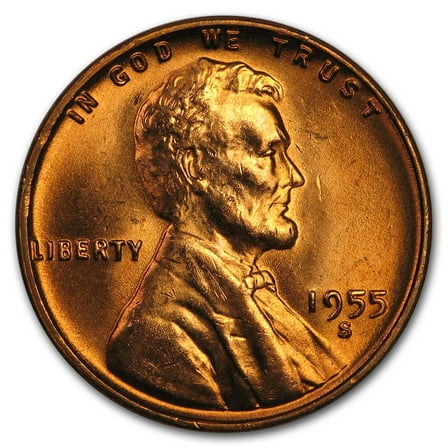 1955-S Lincoln Cent BU (Red)