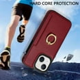 thumbnail image 2 of Nalacover for iPhone 14 Wallet with Card Holder Slot, 360°Rotation Ring Holder Kickstand Cover for Men Women Protective Premium PU Leather Shockproof Cover For iPhone 14, Red, 2 of 10