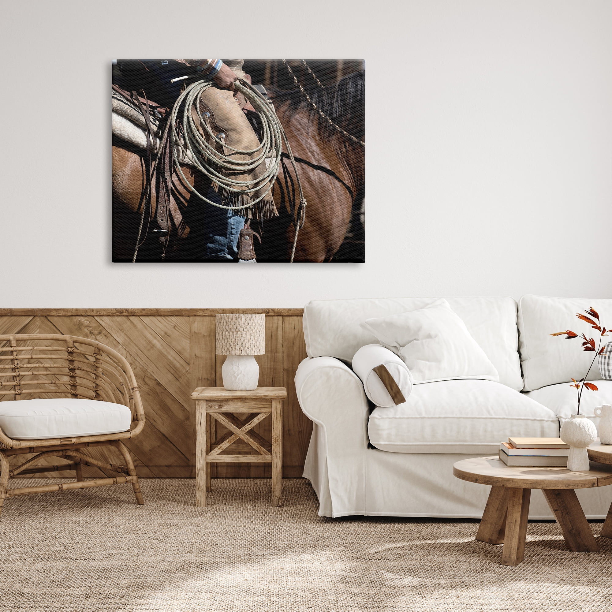 Stupell Industries Southwestern Cowboy & Lasso Beauty & Fashion Photography Gallery Wrapped Canvas Print Wall Art, 48 x 36