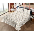 thumbnail image 4 of Ambesonne Geometric Fitted & Flat Sheet with Sham 3 Pcs Set, Minimalist Triangles Art, Twin, Almond Pastel Brown White, 4 of 5