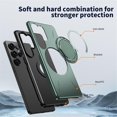 thumbnail image 5 of For Samsung Galaxy S23 5G Ultra Slim Hybrid TPU+PC Protective Cover with Metal Rotation Holder , Compatible MagSafe, Military Grade Shockproof Phone Case Cover,Green, 5 of 7