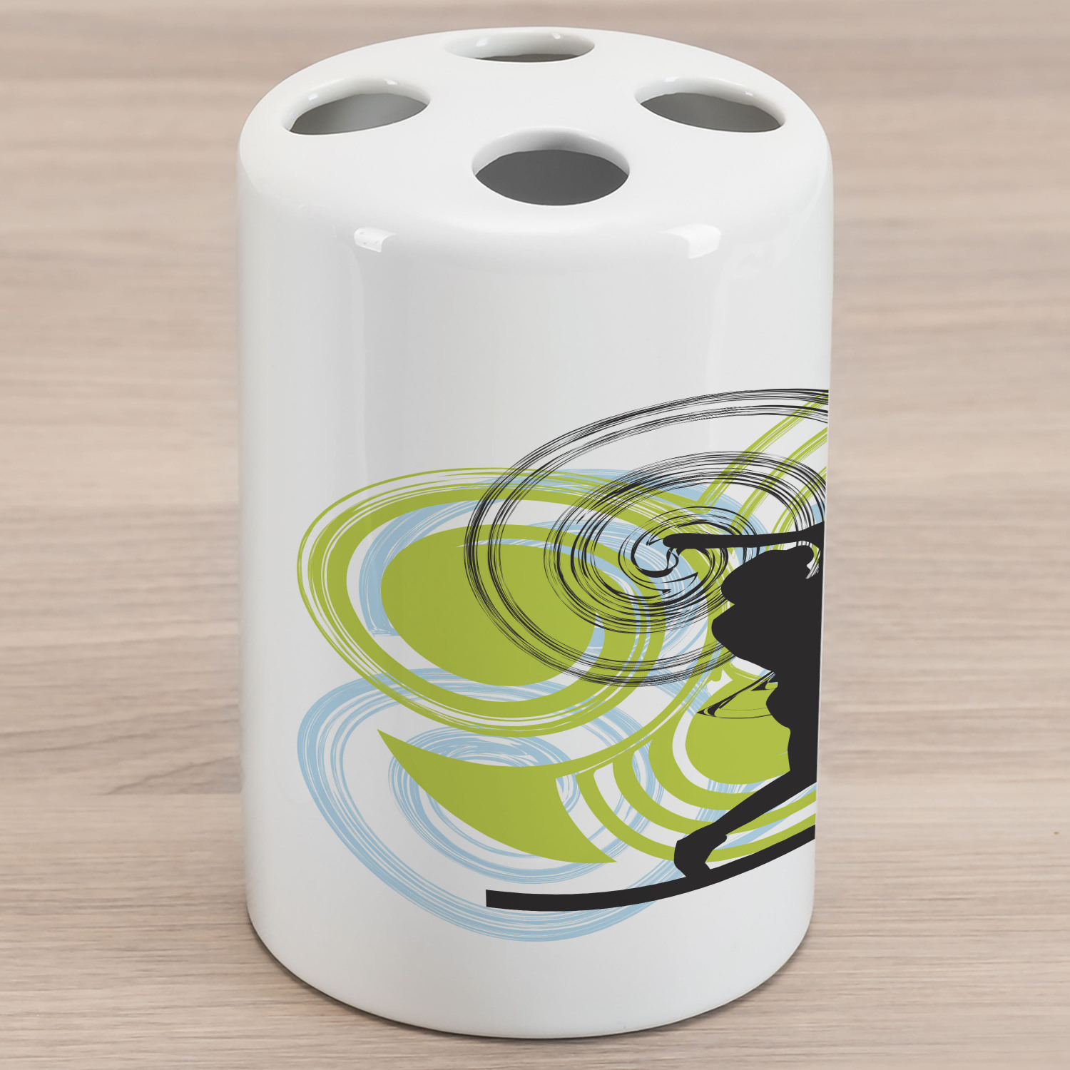 Baseball Ceramic Toothbrush Holder, Baseball Player with Circles on His ...