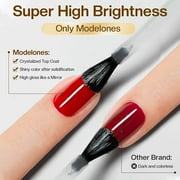 Modelones Gel Top and Base Coat, 2Pcs 15ml No Wipe Gel Nail Polish Base and Top Coat, Soak Off Nail Lamp Acid Free Gloss Clear Base Top Coat Gel Nail Starter Supplies Kit Long Lasting for 28 Days