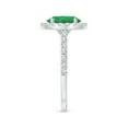 thumbnail image 5 of ANGARA Natural Oval 1.5 ct Emerald Halo Ring with Diamond Accents in 14K White Gold for Women (Size-9x7mm) | May Birthstone, Birthday, Anniversary, Jewelry Gift for Women | Natural Emerald Ring, 5 of 11