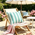 thumbnail image 4 of Dongrere Striped Outdoor Throw Pillow Cover, Weather Resistant Decorative Cushion Cover, Decorative Cushion for Garden Patio, 17.7 Inch, Blue, 4 of 9