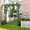 Gray + Metal, variant on 82 Decorative Metal Garden Trellis Arch with Durable Steel Tubing & Elegant Scrollwork, Perfect for Weddings - Gray Epoxy Coated Arbor for Climbing Plants and Outdoor Decor