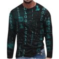 thumbnail image 2 of Lilgiuy New Fashion Men's Long Sleeve 3D Printing T-shirt Loose Round Neck Pullover Undercoat Top Blouses & Shirts for Bodybuilding Gym, 2 of 5