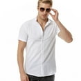 thumbnail image 3 of SWSMCLT Men's Button Down Shirt Casual 100 Cotton Tops Lightweight Summer Shirt Soft Casual Fitted Short Sleeve White Small, 3 of 4