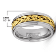 thumbnail image 3 of Metal Masters Gold Plated Braided Tungsten Carbide Ring Mens Wedding Band 8MM Comfort-Fit, 3 of 5