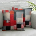 thumbnail image 3 of ARISTURING Red Black Art Pillow Covers - Abstract Painting Throw Pillow Cases White Grey Paint Pillowcases Block Pattern Artwork Cushion Covers for Home Outdoor, 3 of 5