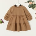 thumbnail image 2 of Happy Town Toddler Baby Girls Dress 6M-4T Fall Winter Long Sleeve Dress Lantern Solid Color Girls Clothes, 2 of 9