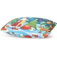thumbnail image 4 of Santa Claus Together with Forest Animals Velvet Oblong Lumbar Plush Throw Pillow Cover/Shams Cushion Case 16x24in Decorative Invisible Zipper Design for Couch Sofa Pillowcase Only, 4 of 7