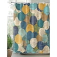 thumbnail image 2 of Boanket Polyester Fabric Teal Yellow Circle Shower Curtain, Geometric Abstract Art Waterproof Bathtub Curtain Bathroom Decor Set with Hooks 36 x 72 Inches,, 2 of 6